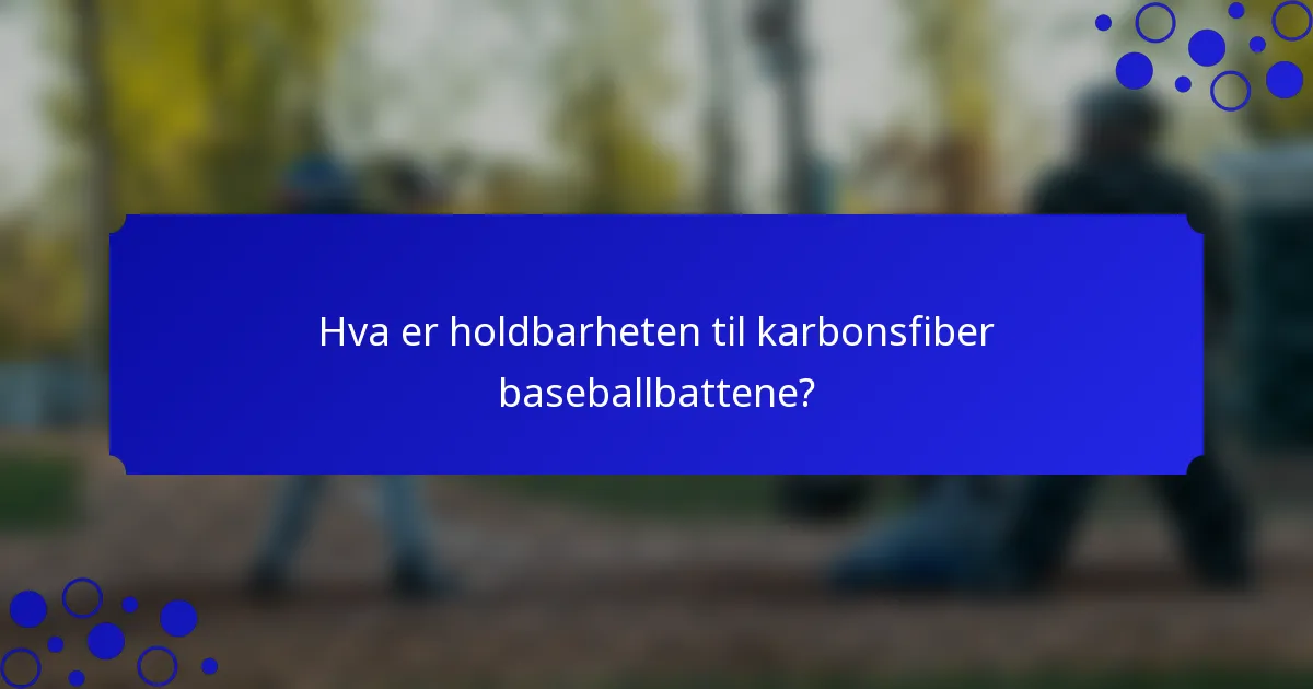 Hva er holdbarheten til karbonsfiber baseballbattene?